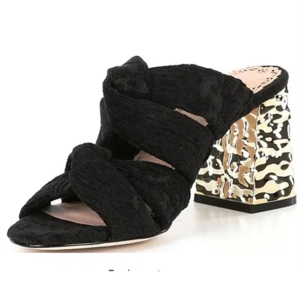 Muse by Marchesa Iris Printed Velvet Knotted Dress Heels